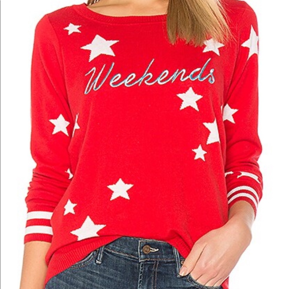 Chaser Star “Weekends” Red Pullover - image 5